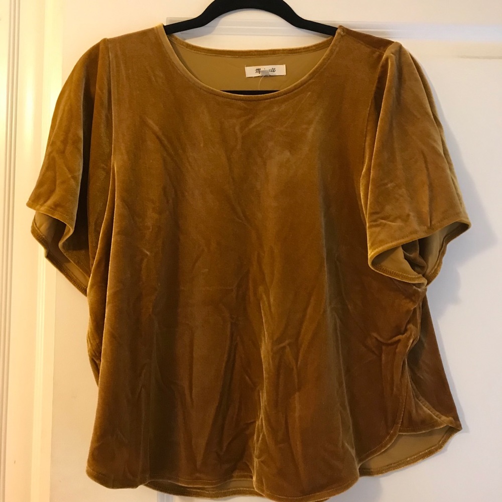 Madewell Mustard Yellow Velvet Top